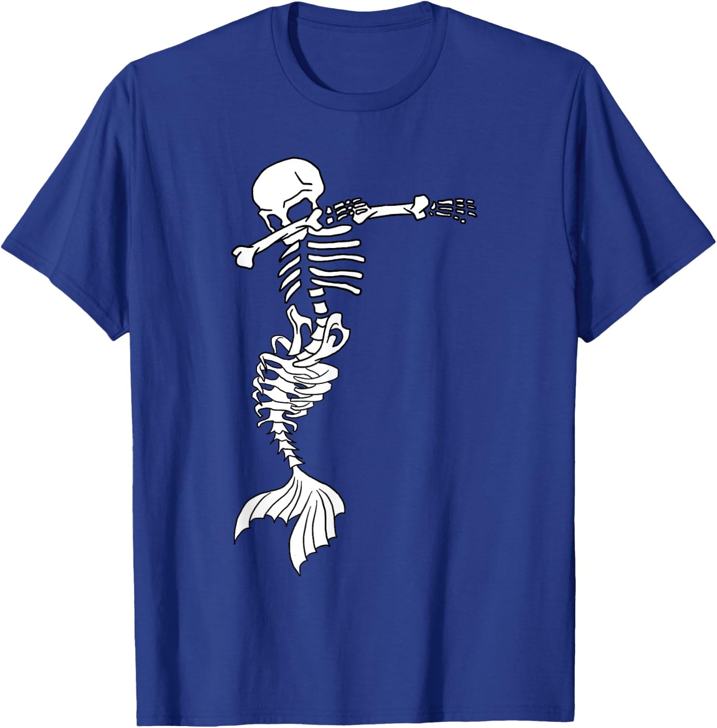 Dabbing Mermaid Skeleton Halloween Creepy Dab Spooky T-Shirt - T-Shirt | Royal
