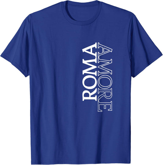 Roma Amore Rome Love Italy Typography Traveler Souvenir Gift T-Shirt - T-Shirt | Royal