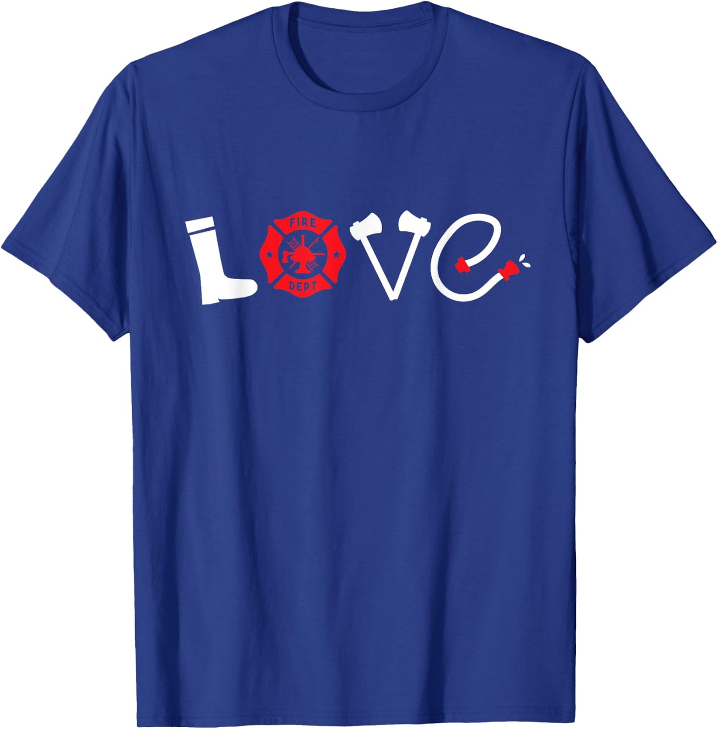 Firefighter Girlfriend Girl Wife Love T-Shirt - T-Shirt | Royal