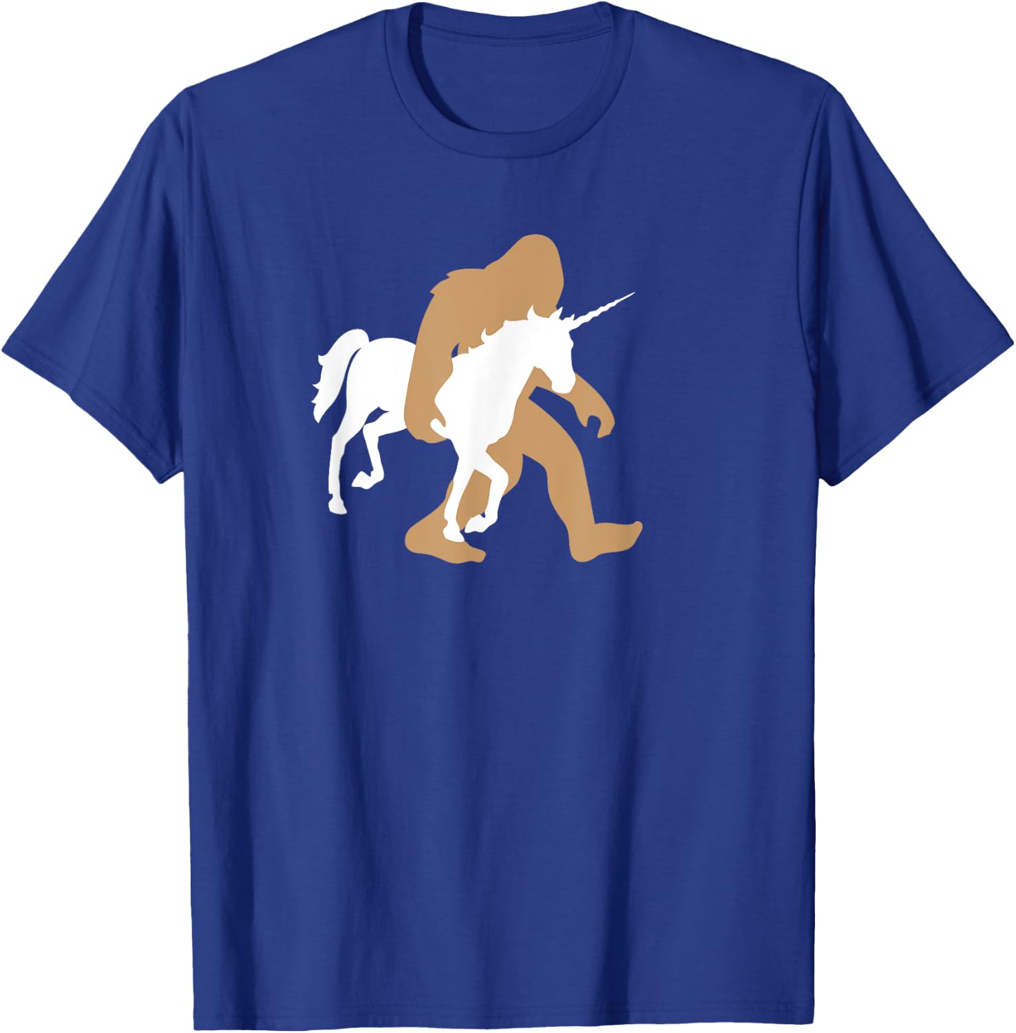 Bigfoot Carrying Unicorn Funny Cute Sasquatch Gift T-Shirt - T-Shirt | Royal