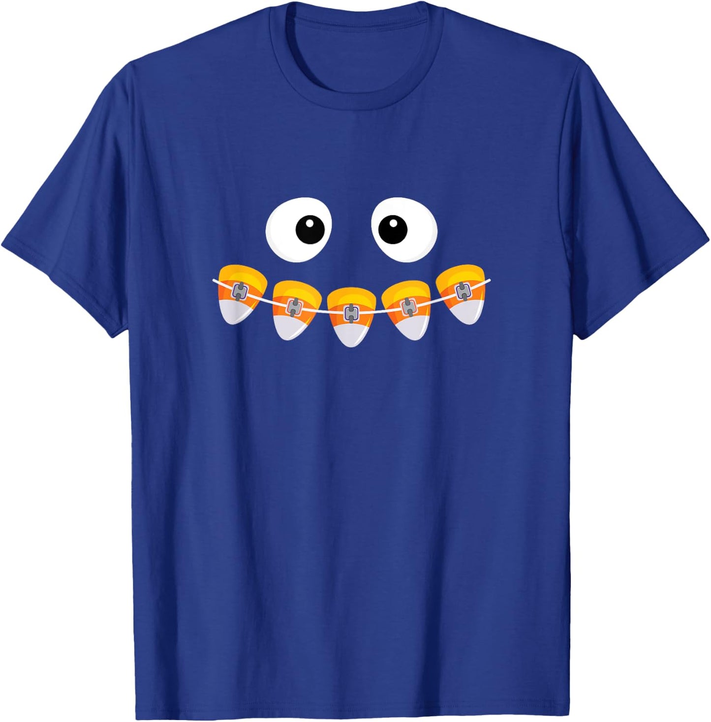 Orthodontist Halloween Dental Brace Rubber Bands Candy Corn T-Shirt - T-Shirt | Royal