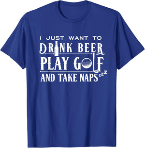 Funny Golf Beer Naps Xmas Gift Ideas for Golfers T-Shirt - T-Shirt | Royal