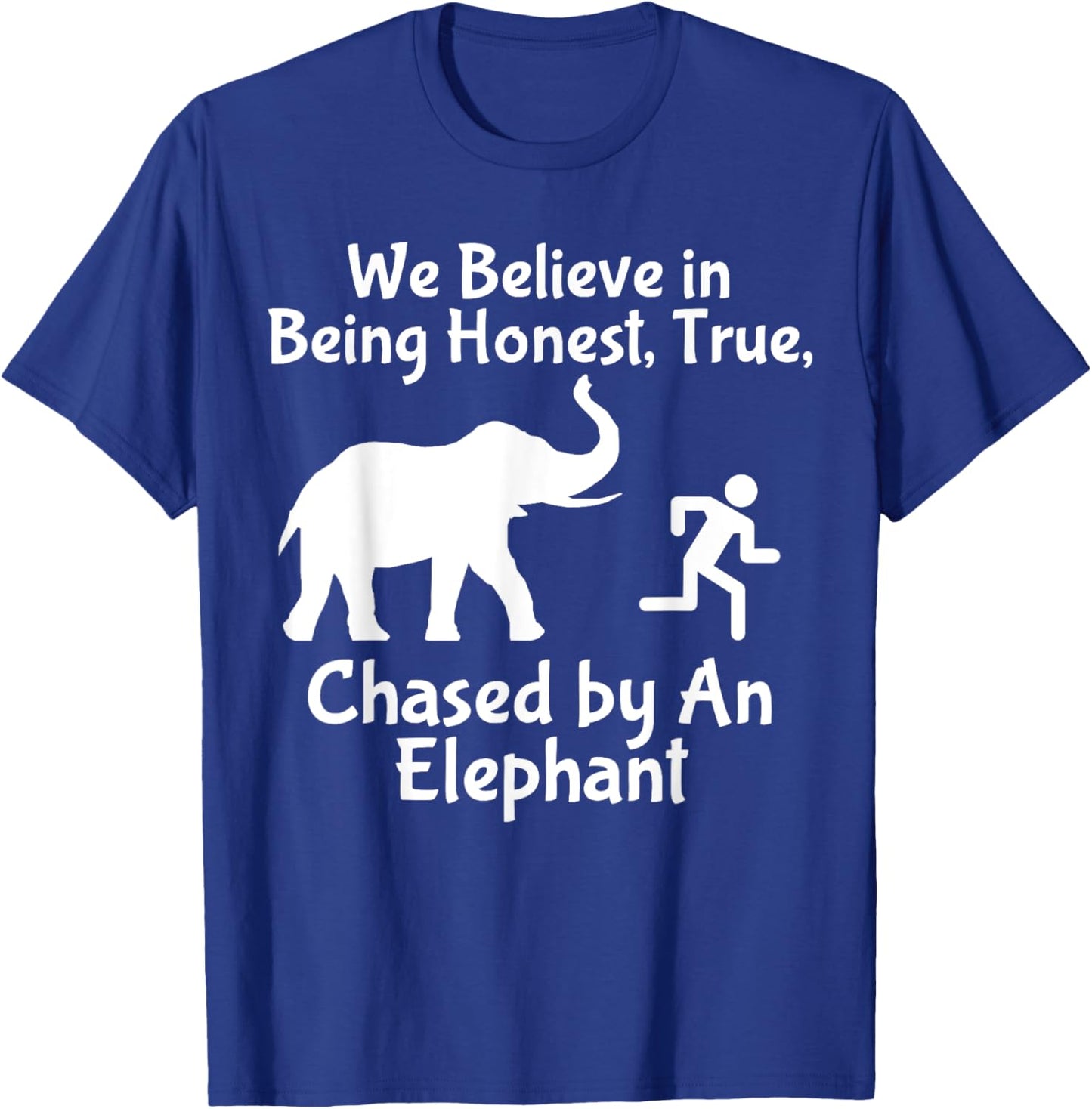 LDS Funny Chased by an Elephant Mormon Faith T-Shirt - T-Shirt | Royal