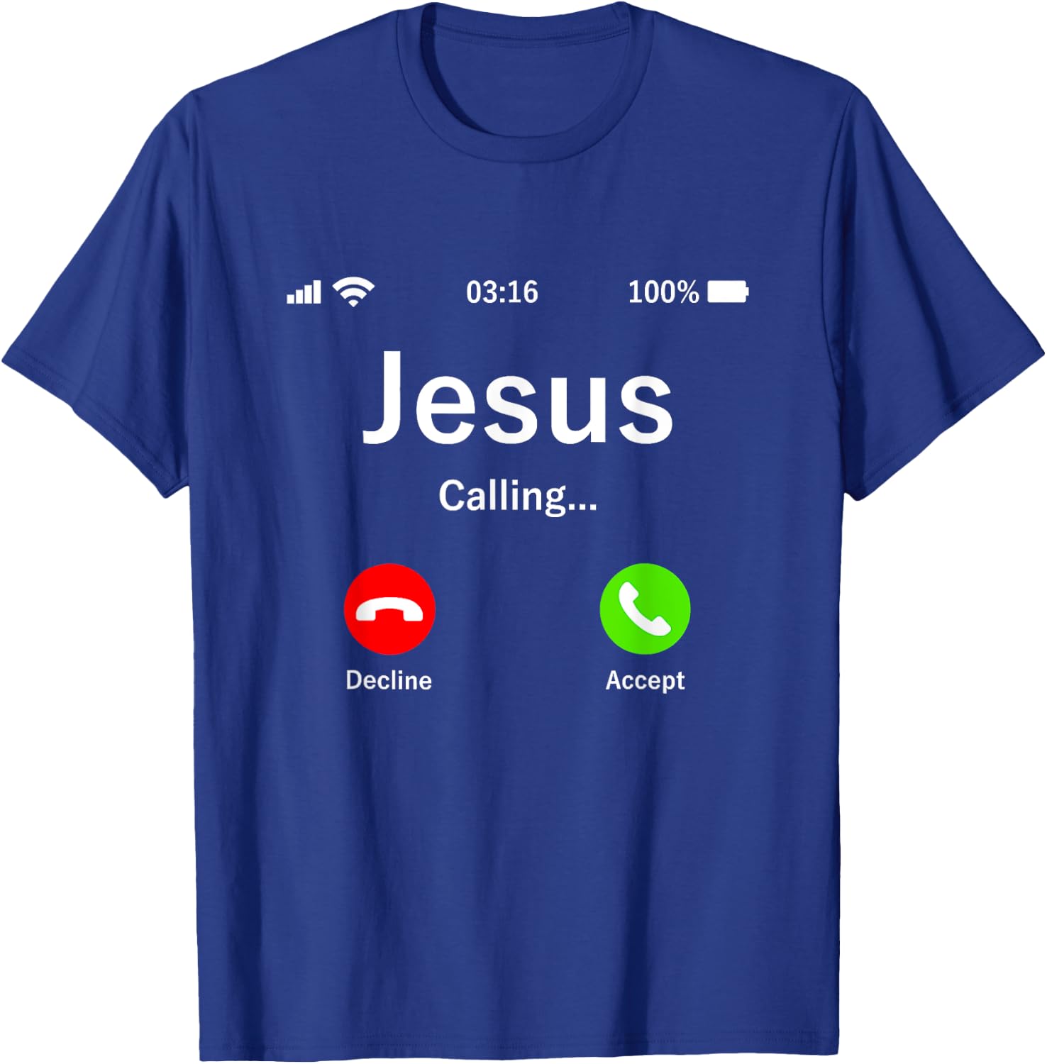 Jesus Is Calling Christian T-Shirt - T-Shirt | Royal