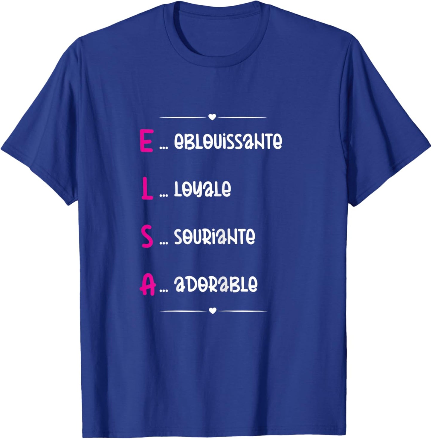 Elsa Prenom Personnalisé Femme Cadeau Prenom Elsa Girls' , Black, Female X-Small T-Shirt - T-Shirt | Royal
