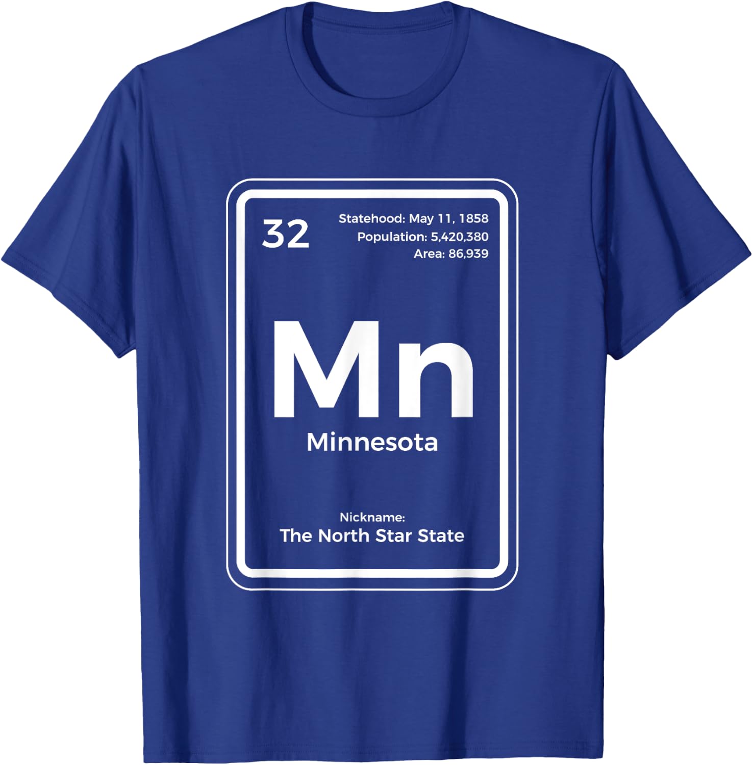 Minnesota Shirt Periodic Table North Star State T-Shirt - T-Shirt | Royal
