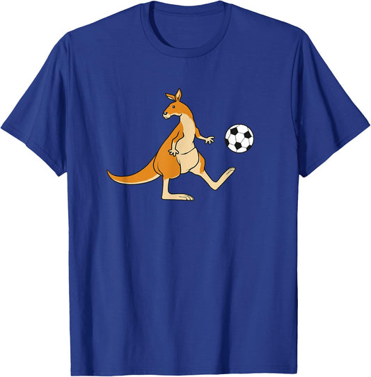 Kangaroo Soccer Australian Ball Sports T-Shirt - T-Shirt | Royal
