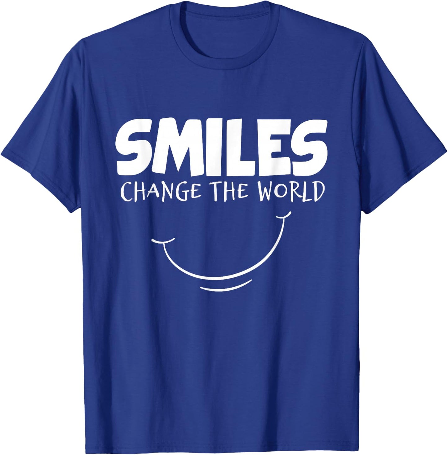 Smile Smiles Change The World Teacher Happy T-Shirt - T-Shirt | Royal