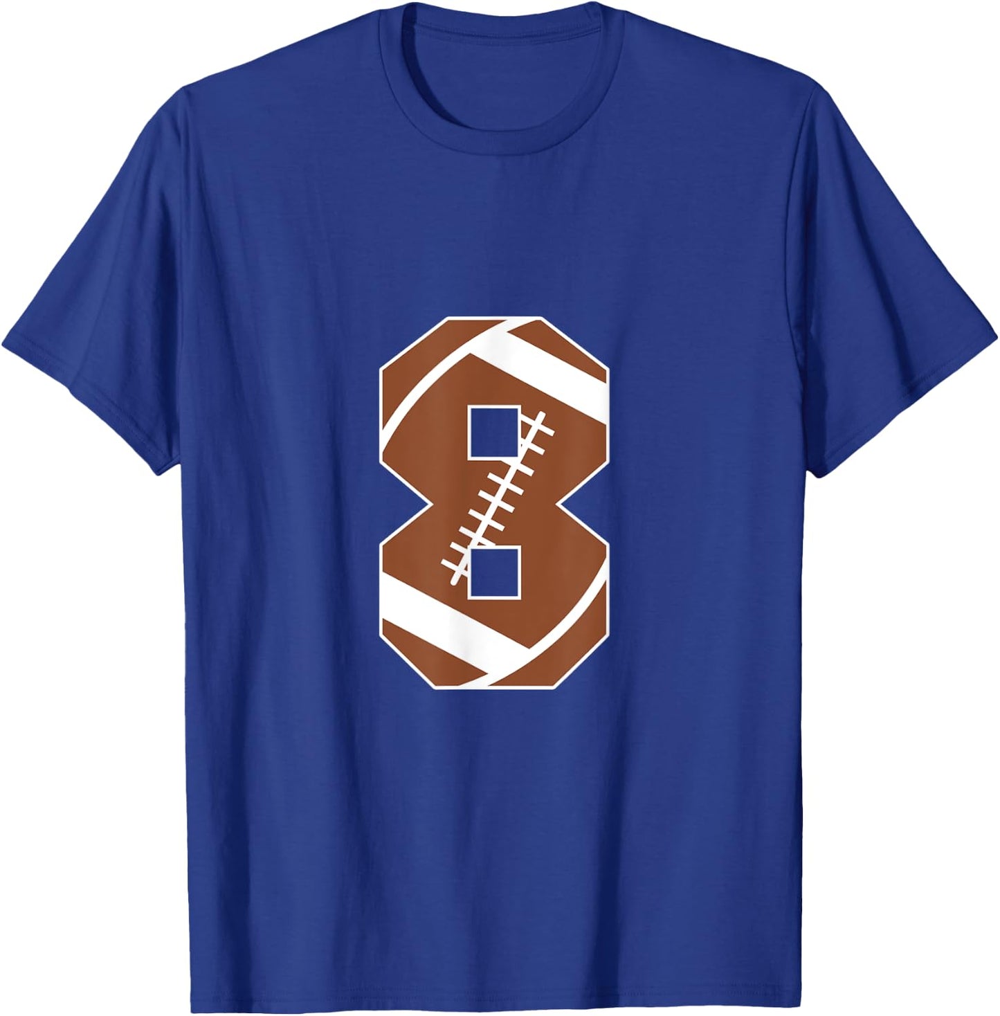8th Birthday Kids Football Birthday Party 8 Years Old Boys T-Shirt - T-Shirt | Royal