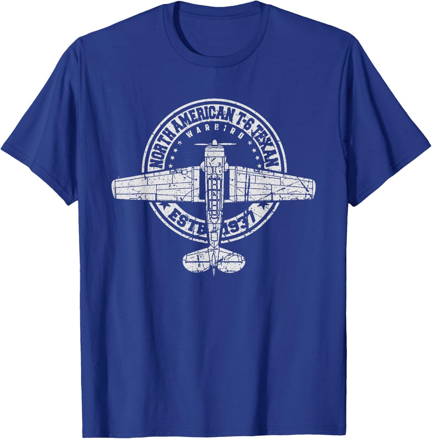 North American T-6 Texan Warbird Vintage Aircraft T-Shirt - T-Shirt | Royal