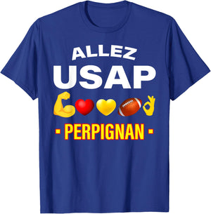Rugby Perpignan Pride Supporter Man Woman Child , Black, S T-Shirt - T-Shirt | Royal