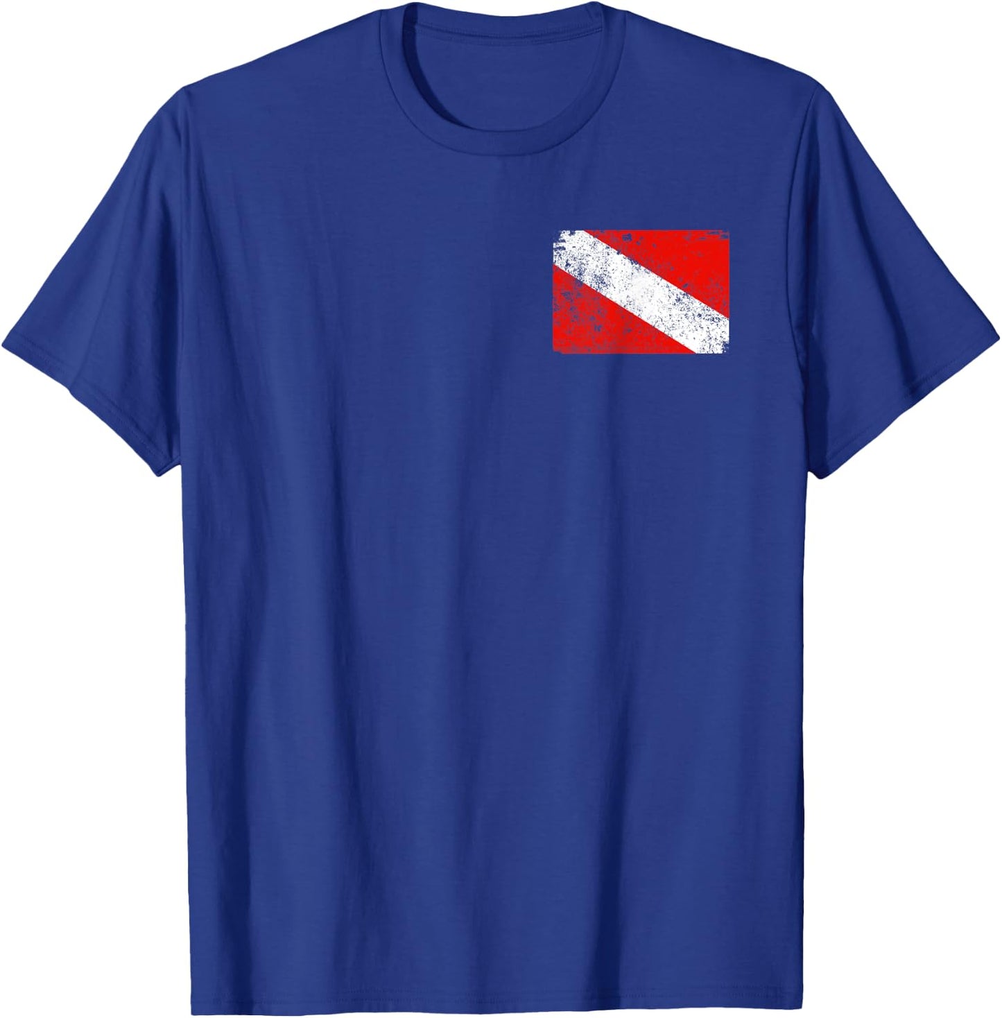 Diver Flag Shirt Vintage Worn Scuba Diving T-Shirt - T-Shirt | Royal