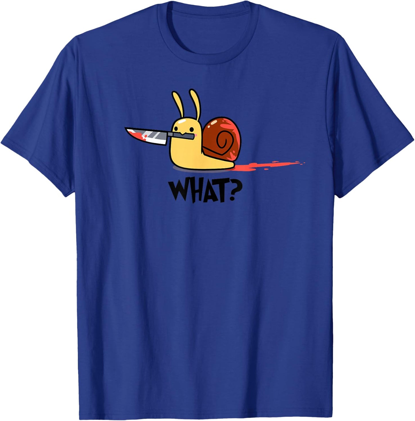Snail With Knife Funny T-Shirt - T-Shirt | Royal