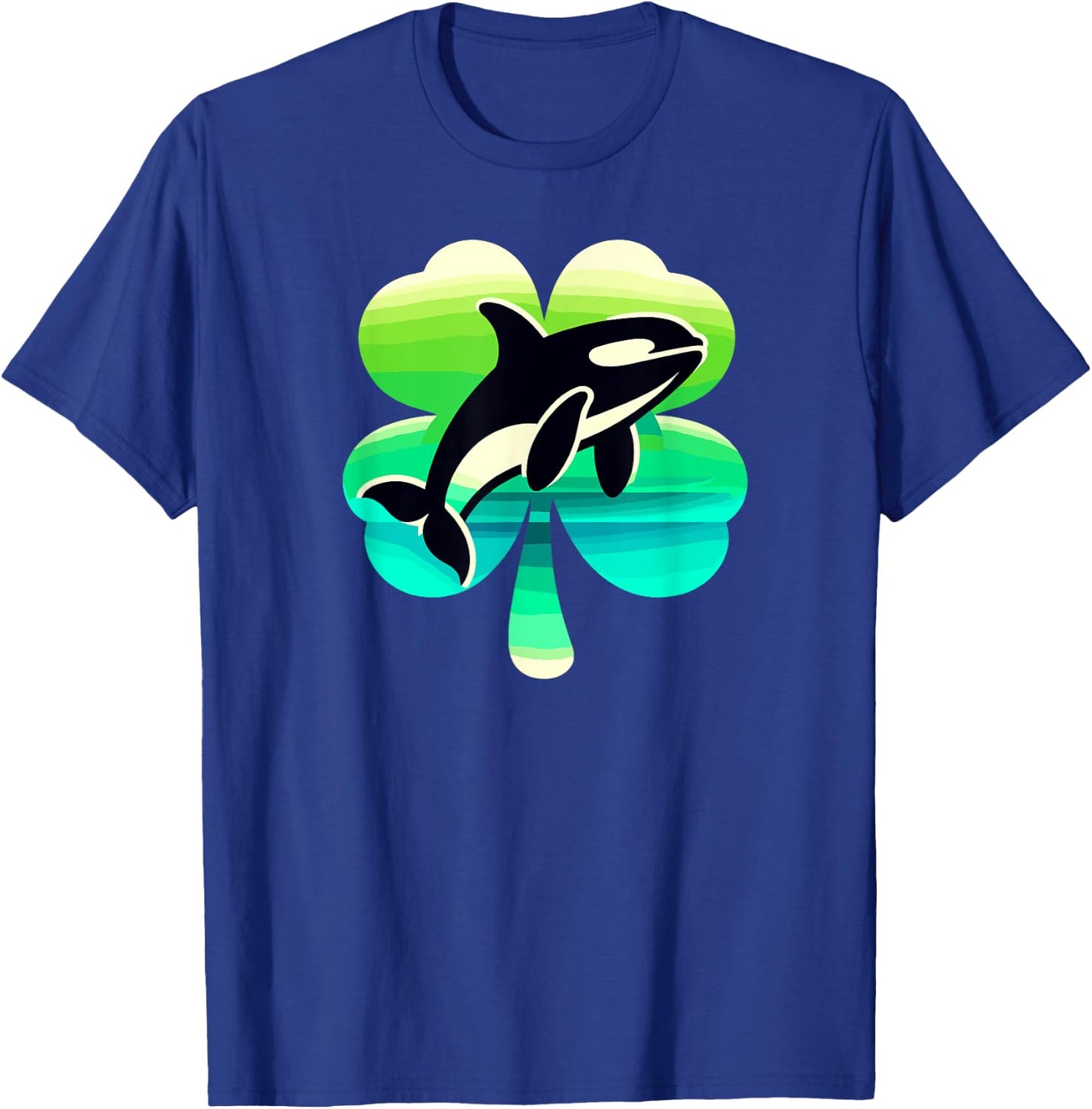 Cute Irish Orca Shamrock St Patrick's Day Green Killer Whale T-Shirt - T-Shirt | Royal