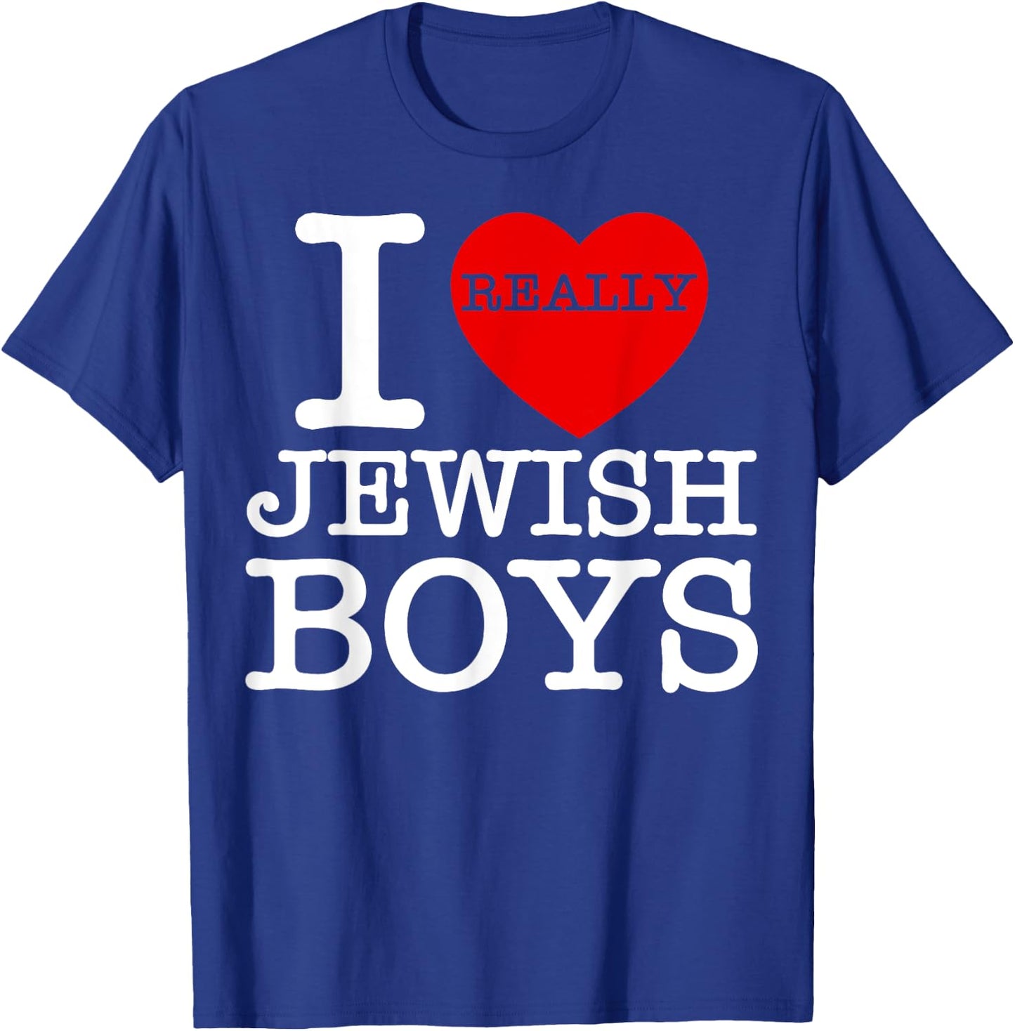 I Heart Love Jewish Boys Hebrew Judaica Red Valentines Day T-Shirt - T-Shirt | Royal