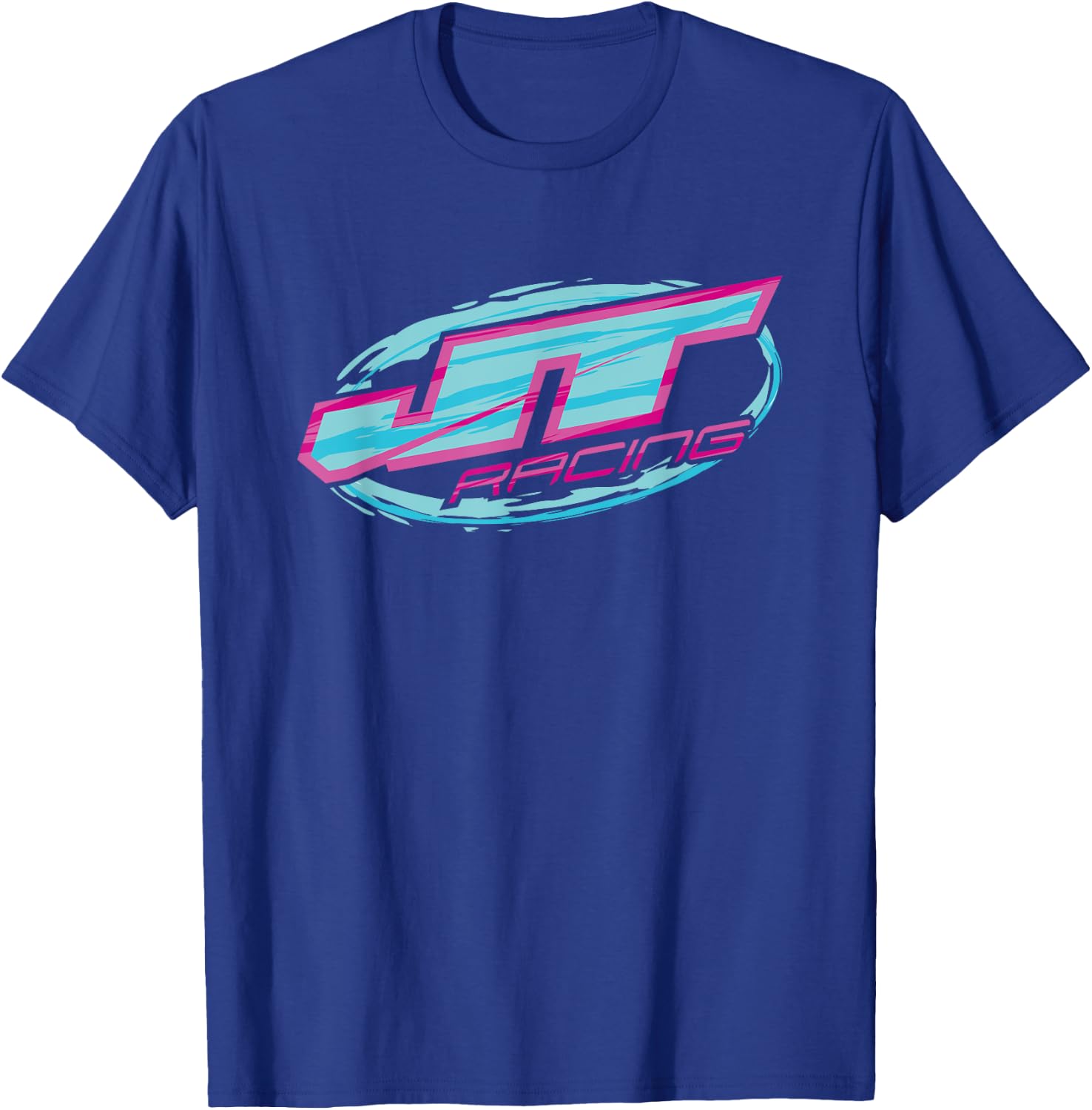 Blue and Pink JT Racing Logo , Black, S T-Shirt - T-Shirt | Royal