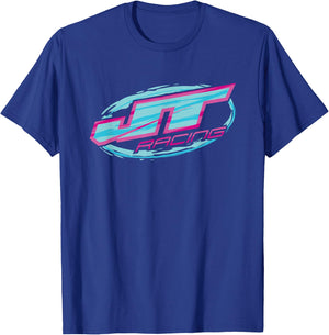 Blue and Pink JT Racing Logo , Black, S T-Shirt - T-Shirt | Royal