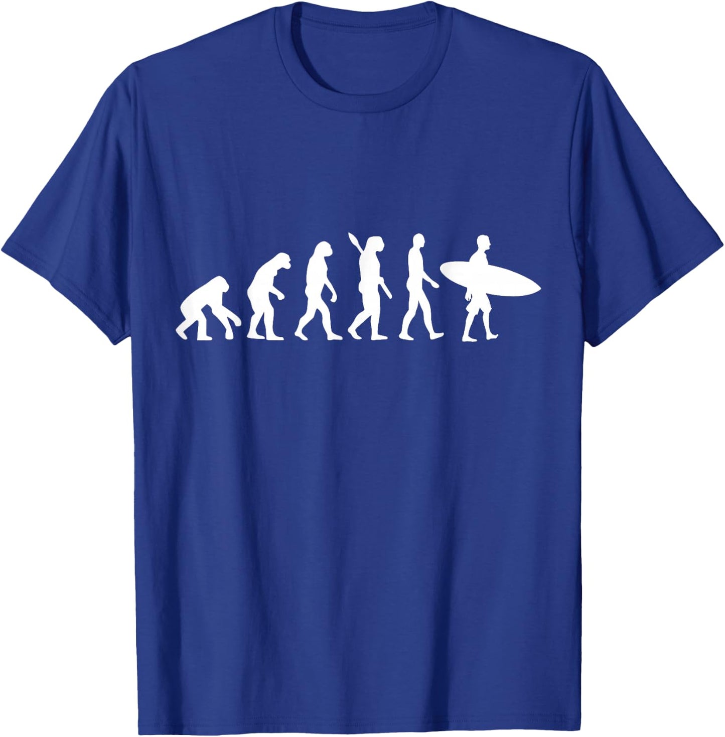 Surfer Evolution Surfboard Surfing Fun Development Retro T-Shirt - T-Shirt | Royal