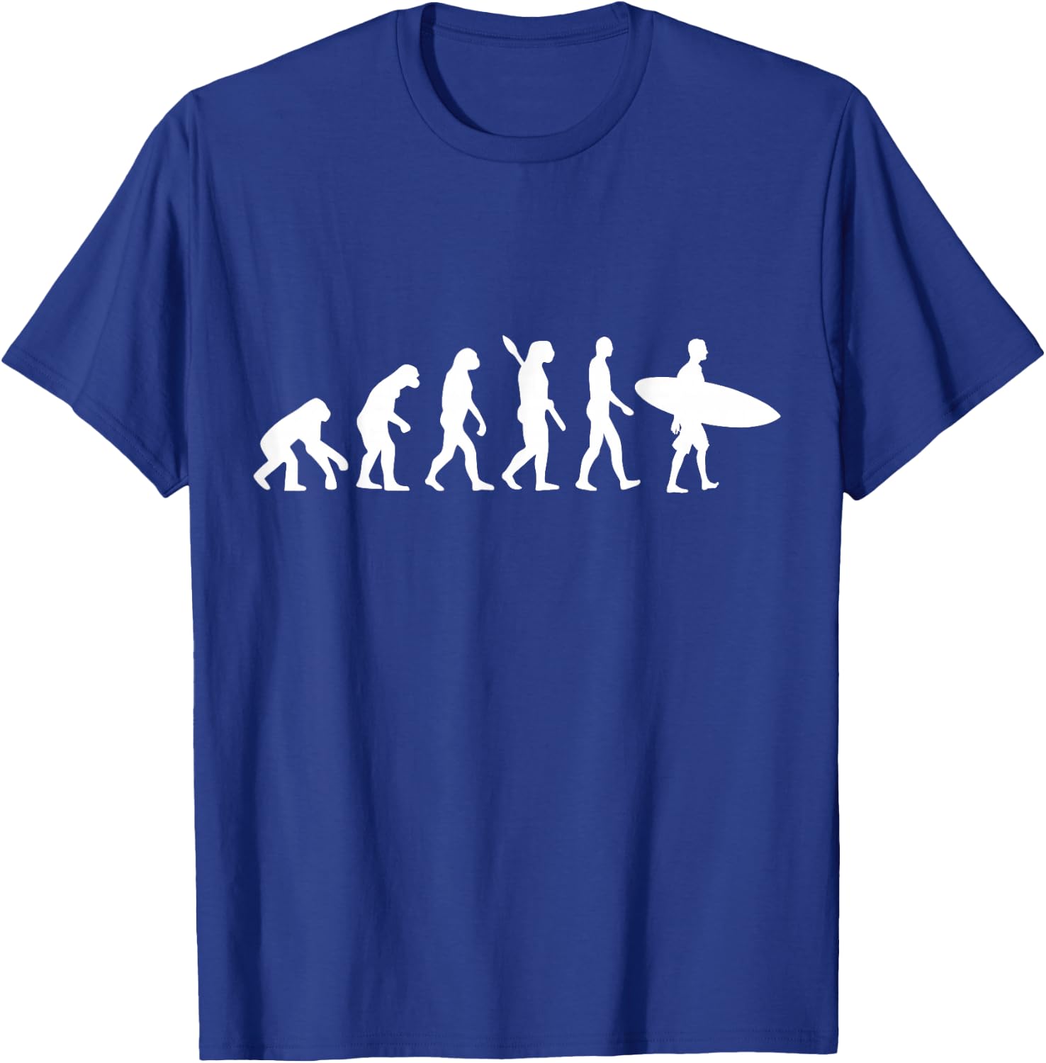 Surfer Evolution Surfboard Surfing Fun Development Retro T-Shirt - T-Shirt | Royal