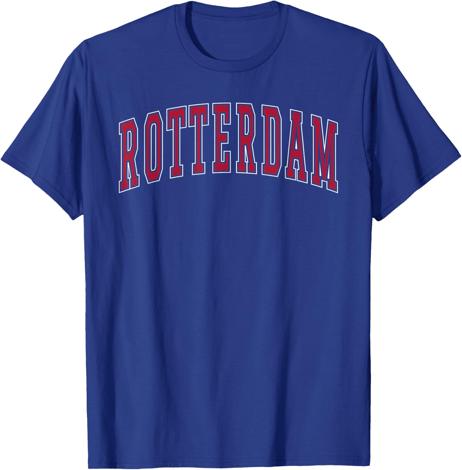 Rotterdam New York Souvenir College Style roter Text T-Shirt - T-Shirt | Royal