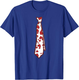 Valentine's Day Motif Tie with Hearts , black T-Shirt - T-Shirt | Royal