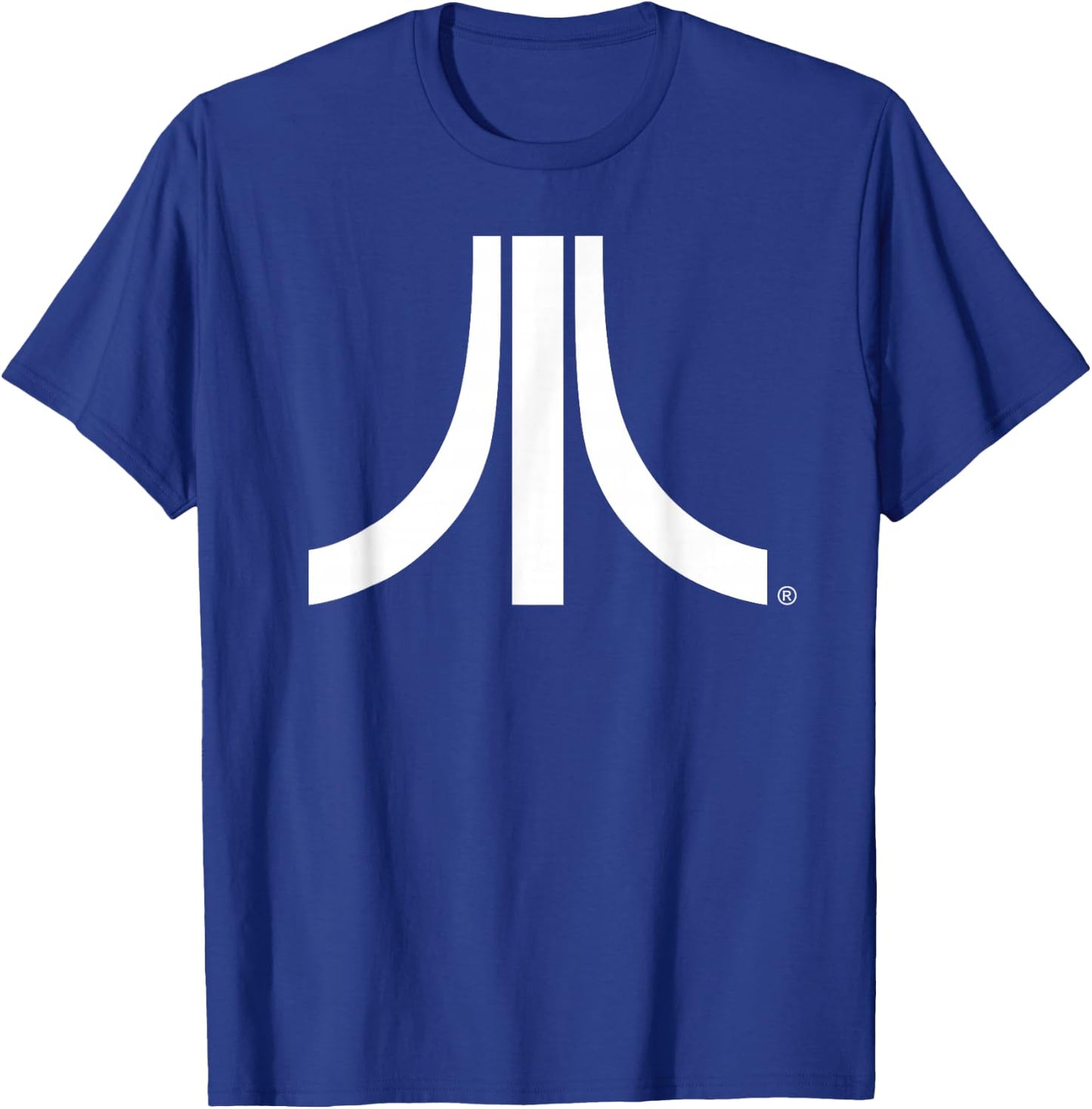 Atari White Logo Vintage 80s Gaming Retro Fun Style T-Shirt - T-Shirt | Royal