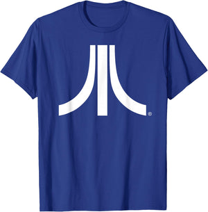 Atari White Logo Vintage 80s Gaming Retro Fun Style T-Shirt - T-Shirt | Royal