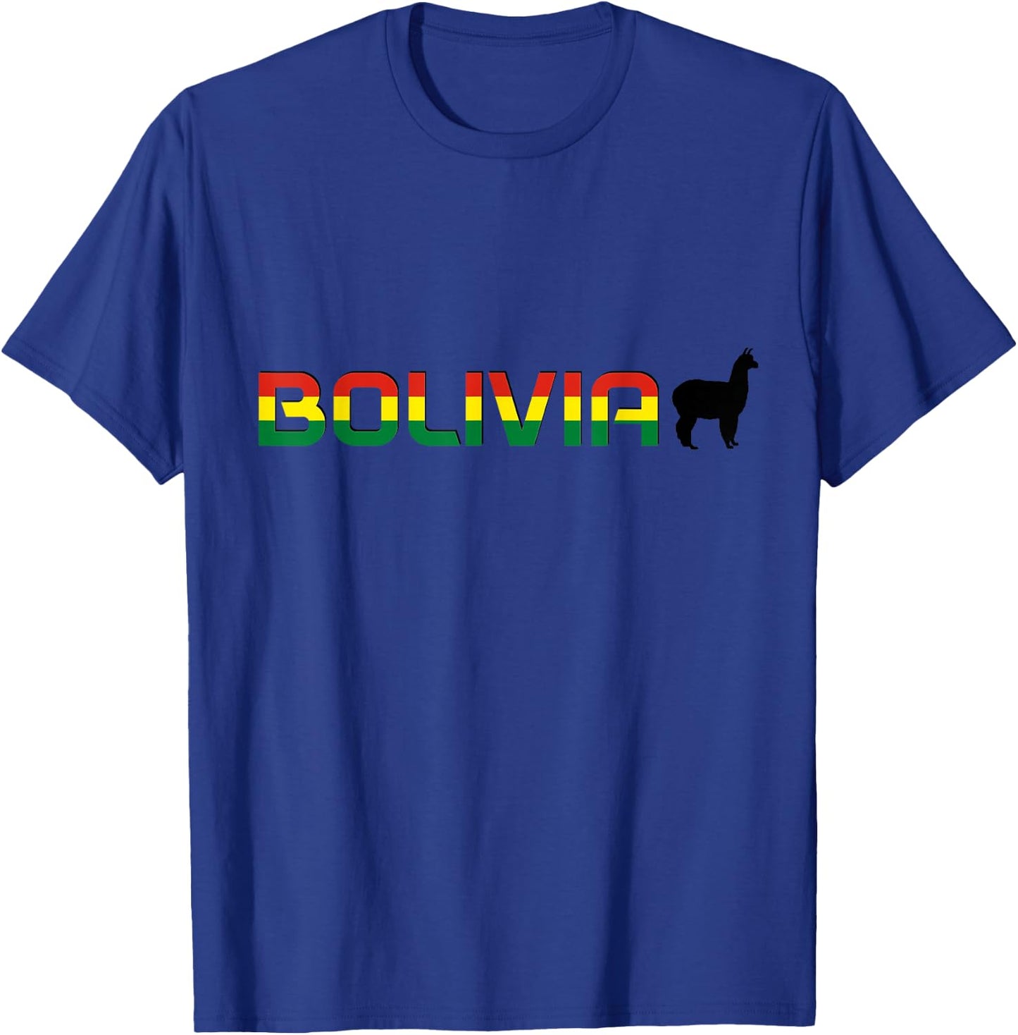 Bolivia Llama Alpaca Bolivian Flag Souvenir Pride Vintage T-Shirt - T-Shirt | Royal