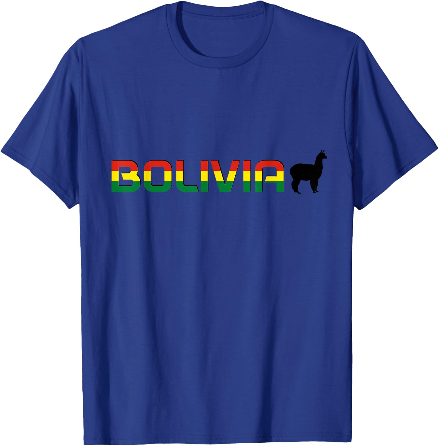 Bolivia Llama Alpaca Bolivian Flag Souvenir Pride Vintage T-Shirt - T-Shirt | Royal