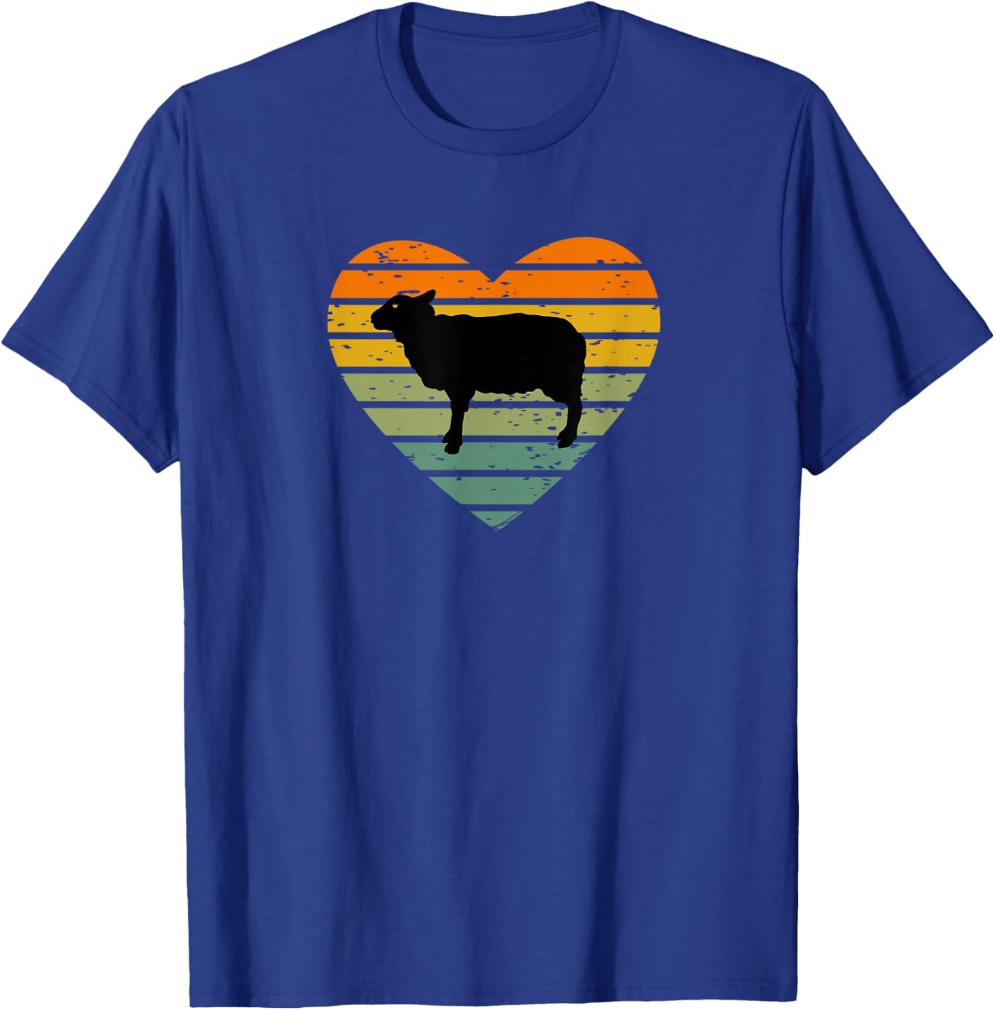 Ich Liebe Schafe Retro Herz Bauernhof Schäfer Lamm Schäfchen T-Shirt - T-Shirt | Royal