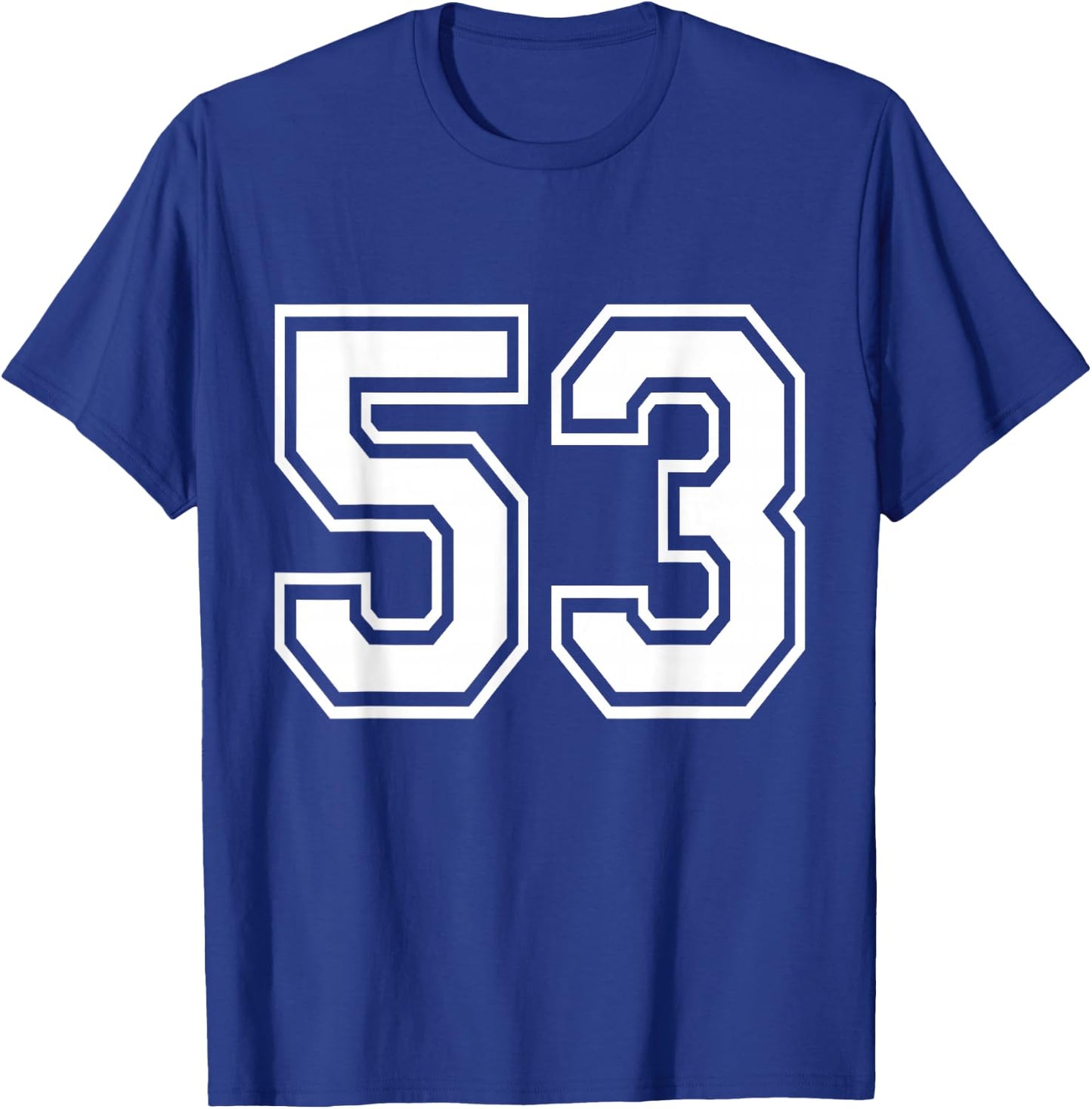 Number 53 Front + Back Varsity Sports Team 53rd Birthday T-Shirt - T-Shirt | Royal