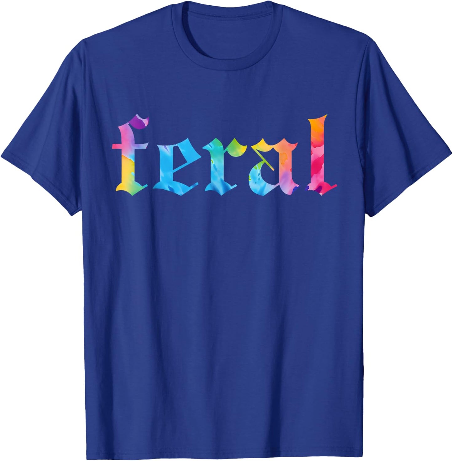 Feral Summer Girl Tie Dye - Women's Gothic Blackletter Font Tie-Dye - Small - Black - Short Sleeve T-Shirt - T-Shirt | Royal