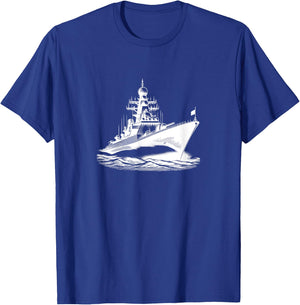 #snirt Warship Frigate Navy Ship T-Shirt - T-Shirt | Royal