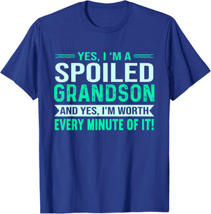 Favorite Spoiled Grandson Birthday T-Shirt - T-Shirt | Royal