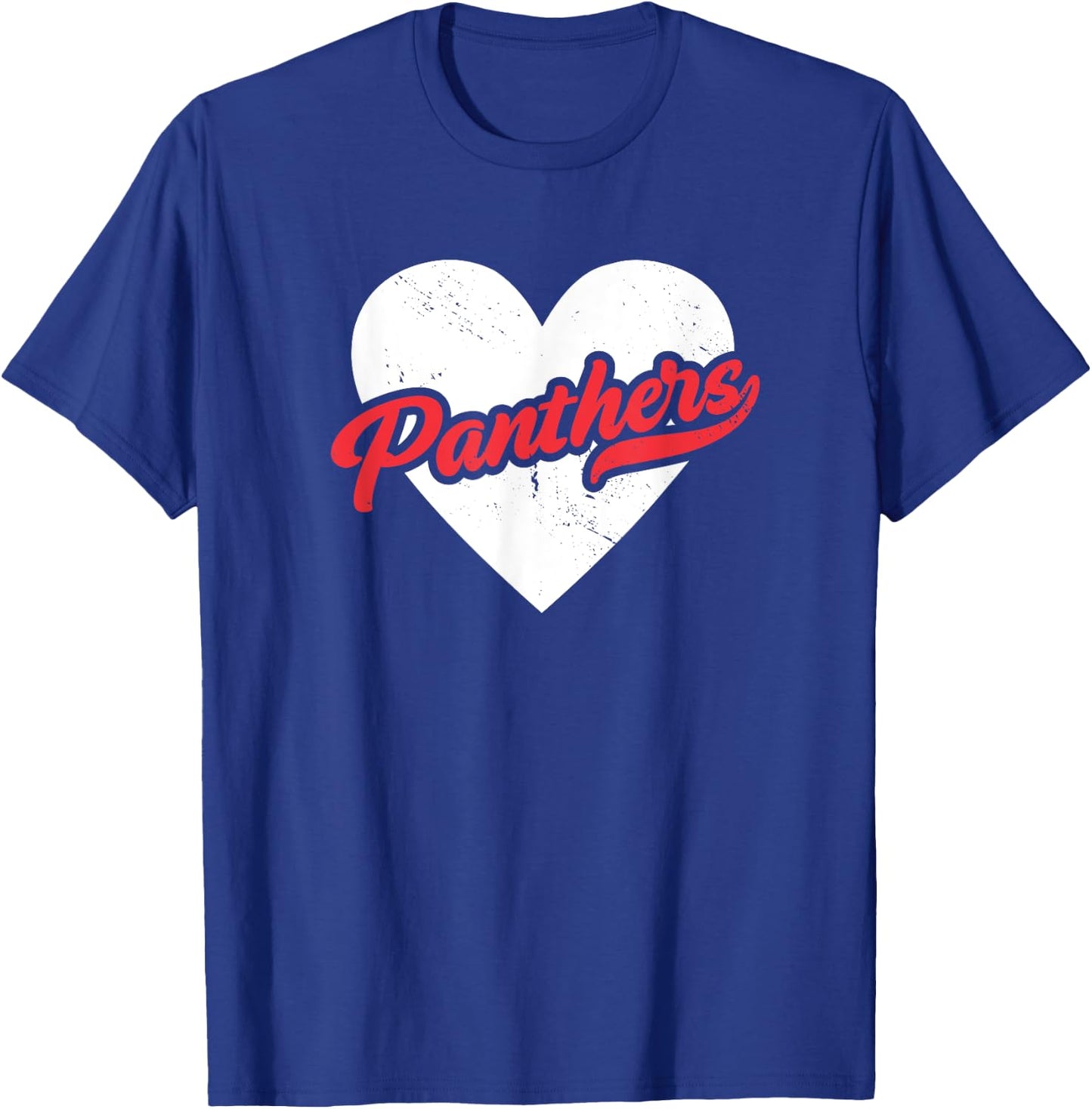 Vintage Panthers High School Go Panthers Pride Heart T-Shirt - T-Shirt | Royal