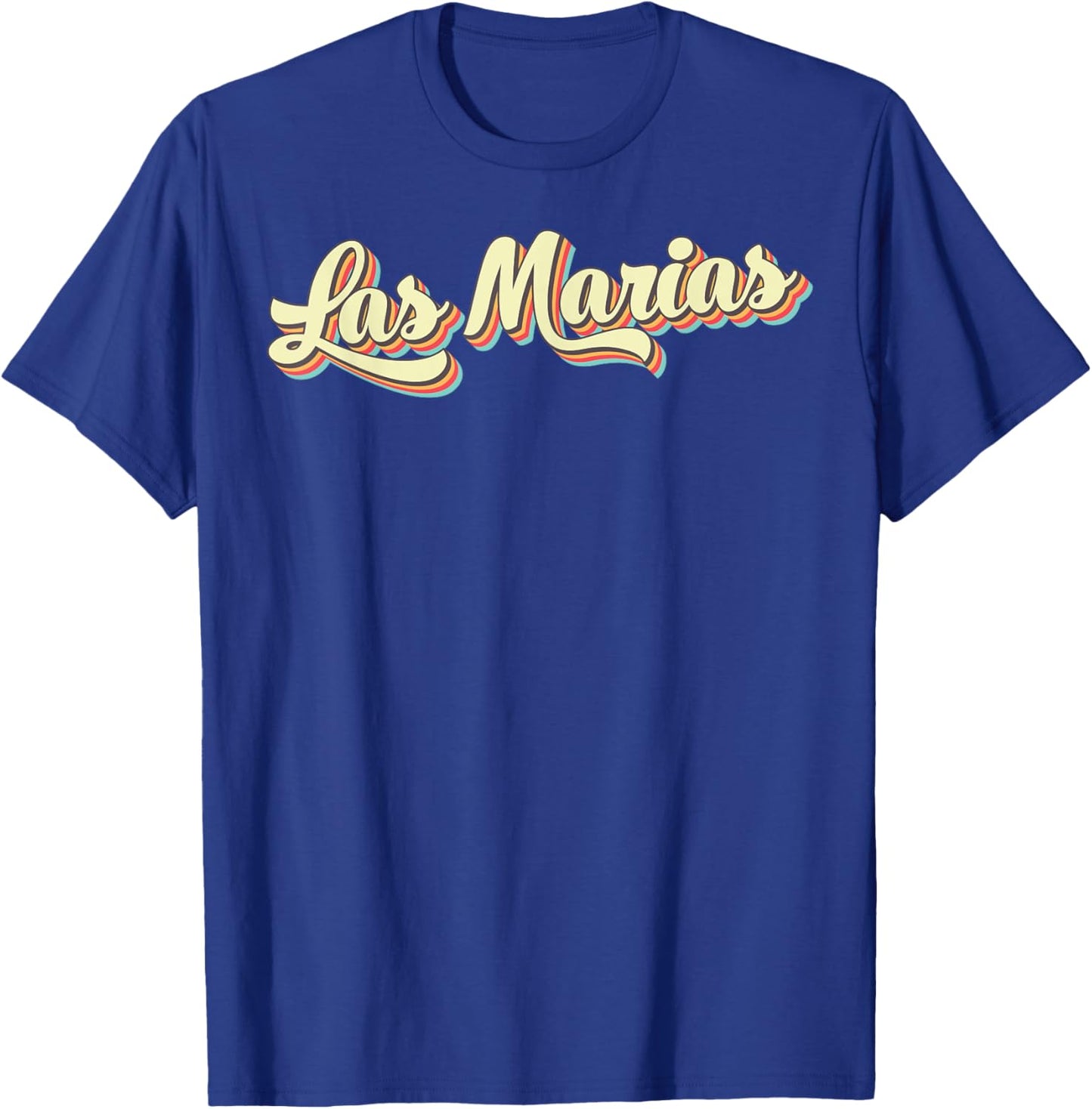 Las Marias Retro Art Baseball Font Vintage T-Shirt - T-Shirt | Royal