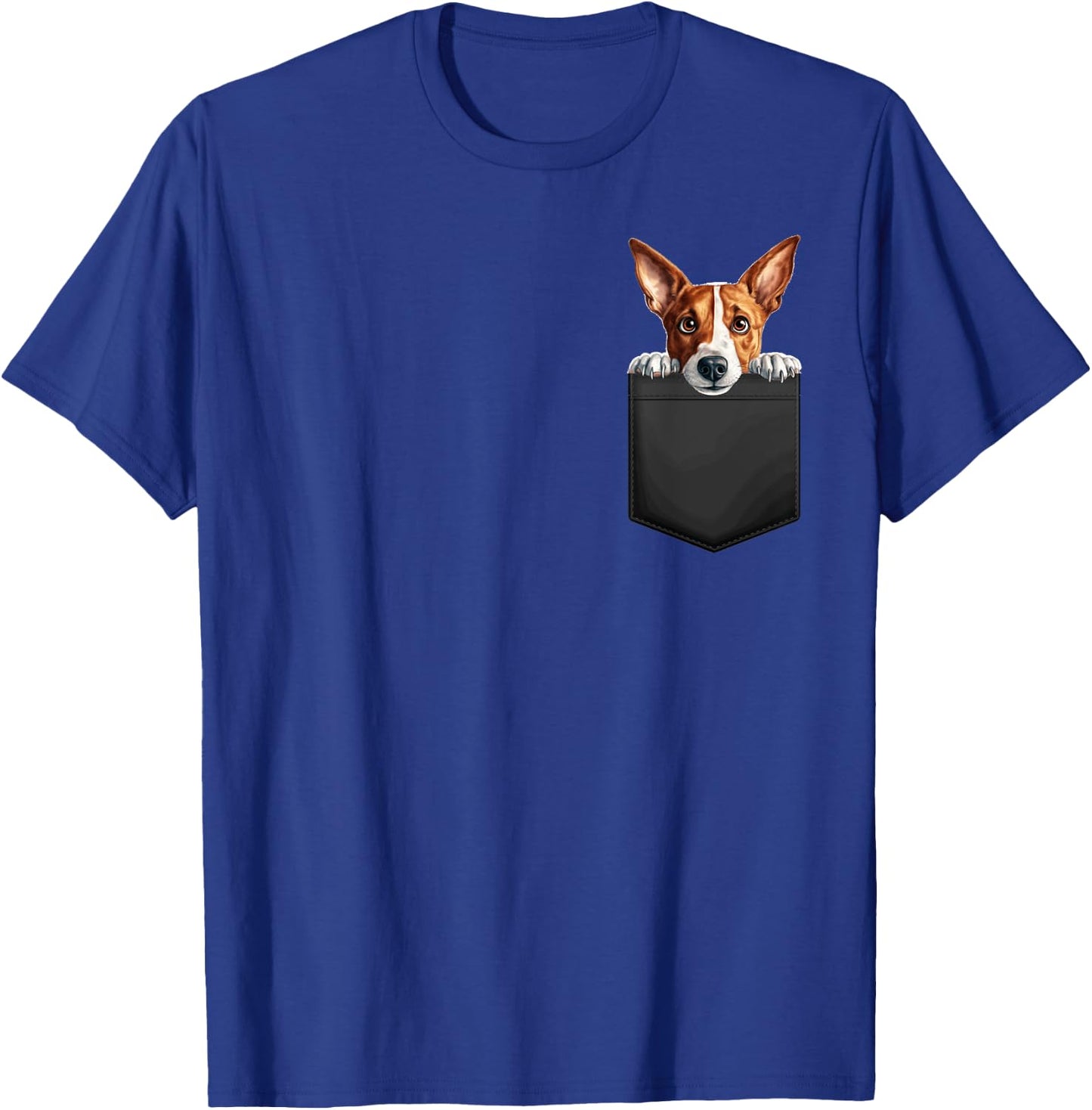Puppy Basenji in the pocket for animal lovers , Black, S T-Shirt - T-Shirt | Royal