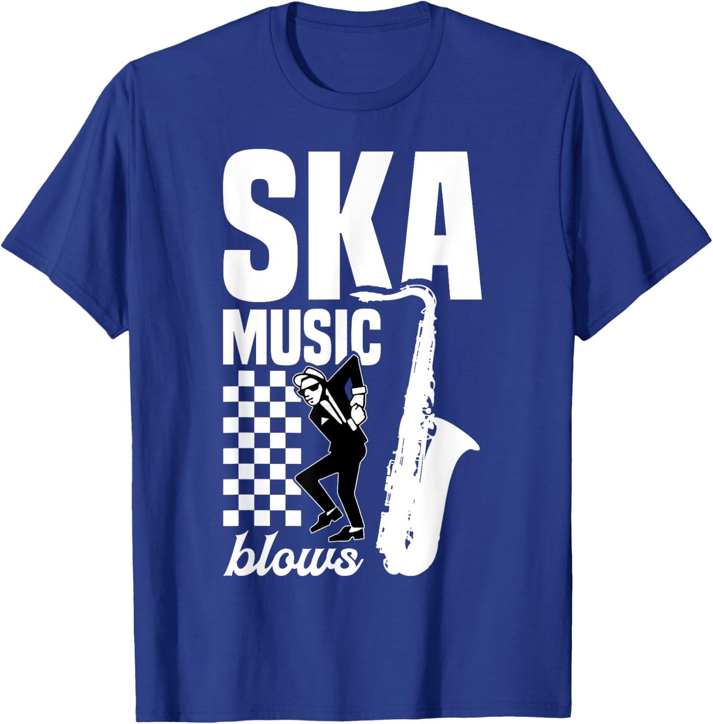 Ska Reggae Music Blows Caribbean Music Fan Ska Musician T-Shirt - T-Shirt | Royal