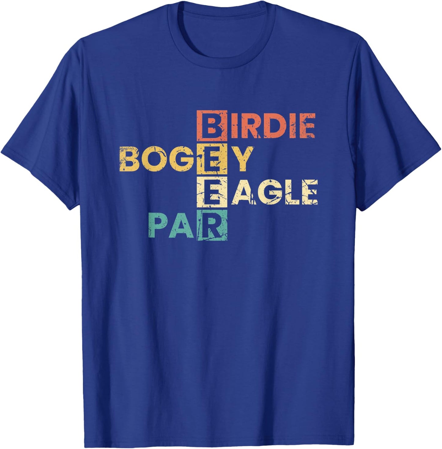 Birdie Bogey Eagle Par Beer Funny Golf Player Golfer Vintage T-Shirt - T-Shirt | Royal