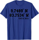 Costa Rica Koordinaten Urlaub Design Reiseziel Costa Rica T-Shirt - T-Shirt | Royal
