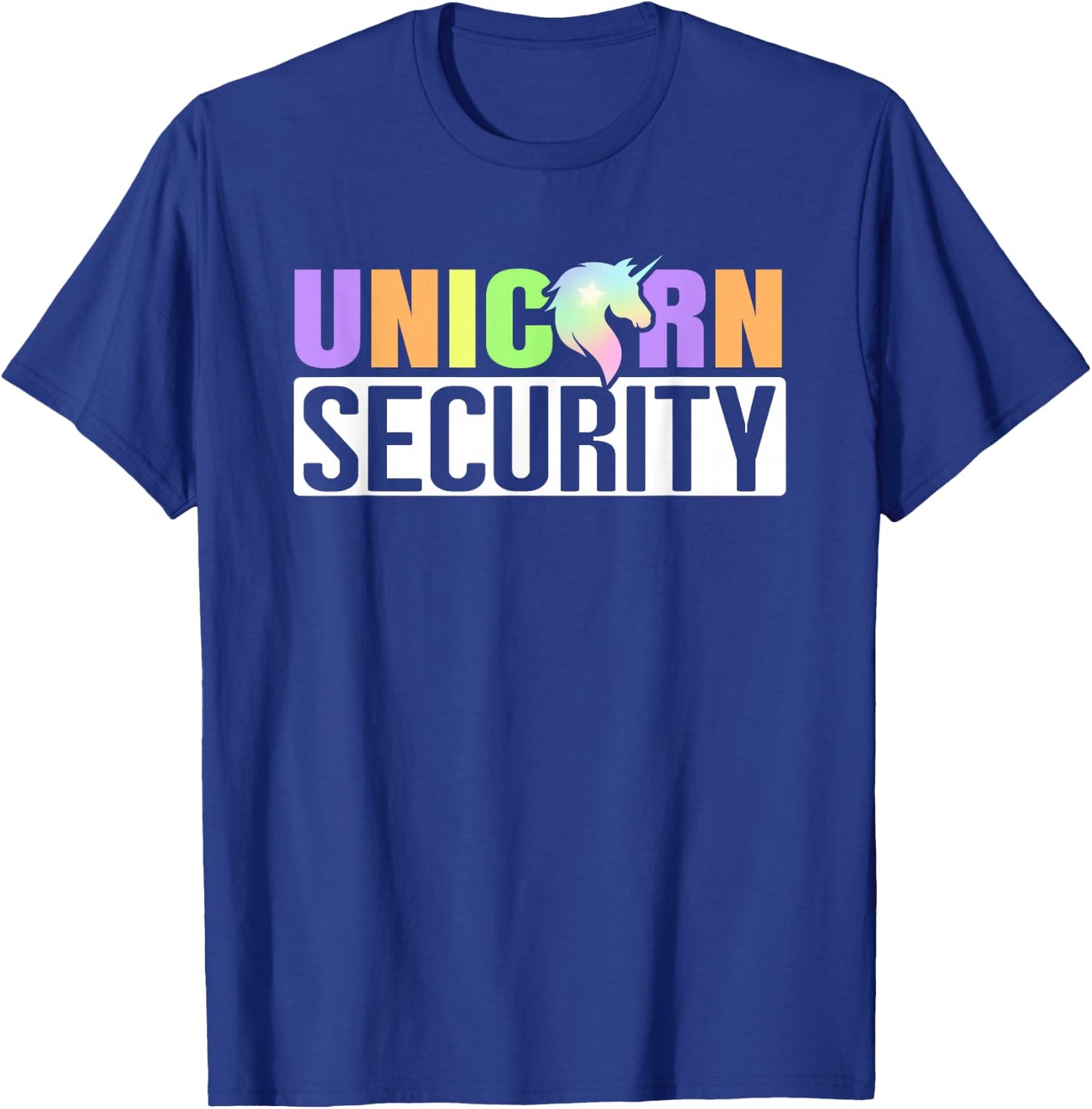 Halloween Easy Quick Parent Mom Dad Unicorn Security Costume T-Shirt - T-Shirt | Royal