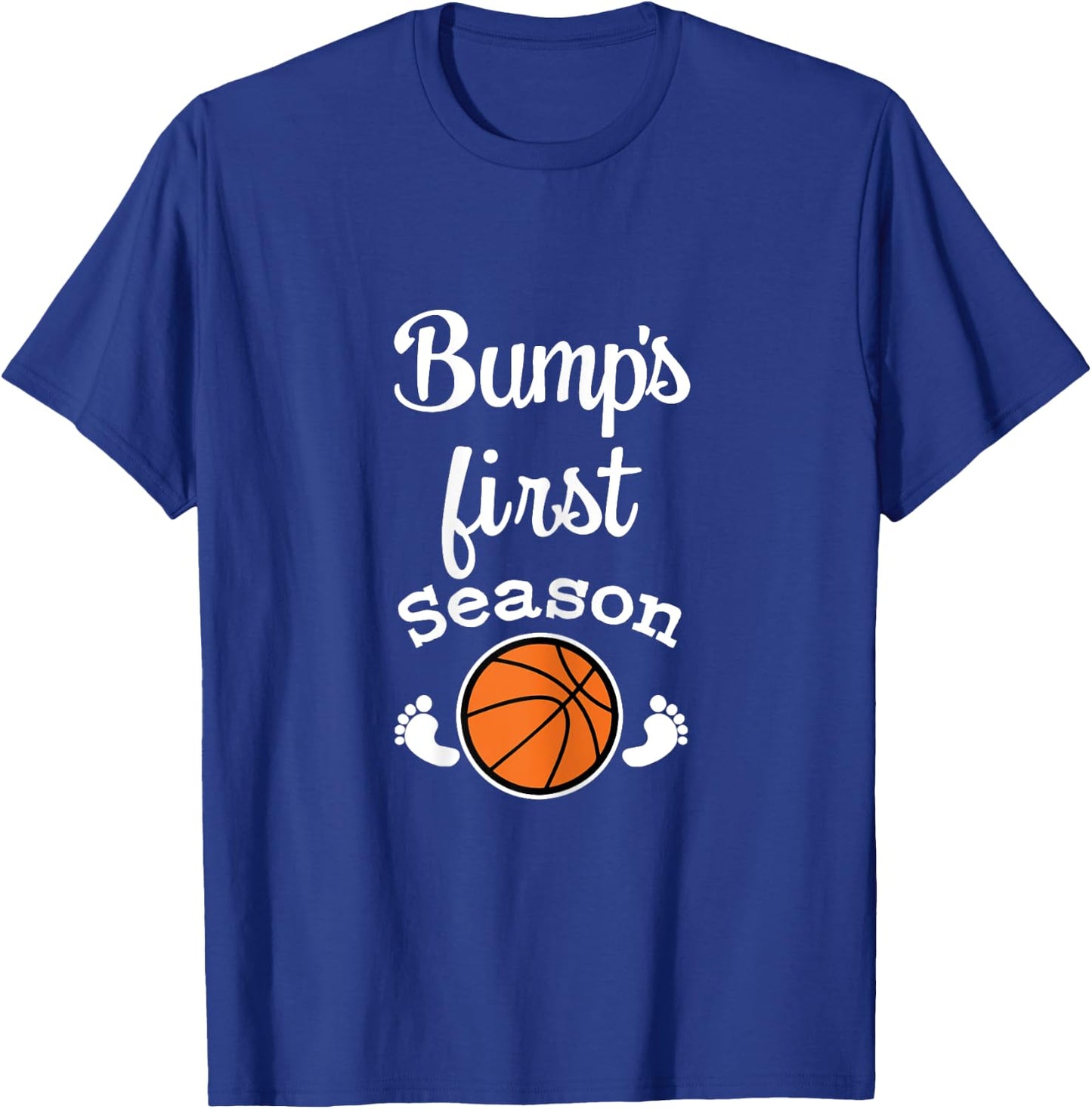 Baby Bump's First Basketball Season Women's Expecting Shirt T-Shirt - T-Shirt | Royal