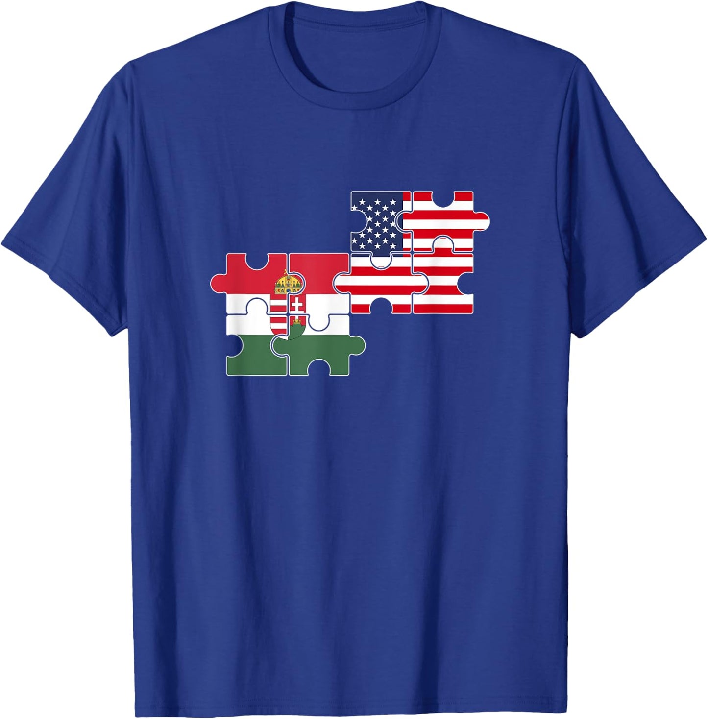 Hungary USA Flag American Hungarian Women Kids Men T-Shirt - T-Shirt | Royal