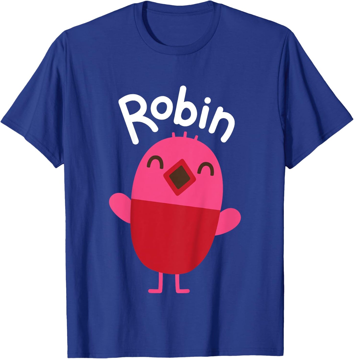 Sago Mini Robin -Kids Blue Cartoon Bird Character , Kids 2, Mandarin Collar, Short Sleeve, Modern Classic Fit, Polycotton, Machine Wash T-Shirt - T-Shirt | Royal