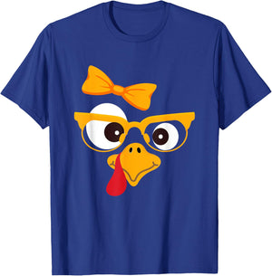 Thanksgiving Turkey Face Matching Family Costume Cute Kids T-Shirt - T-Shirt | Royal