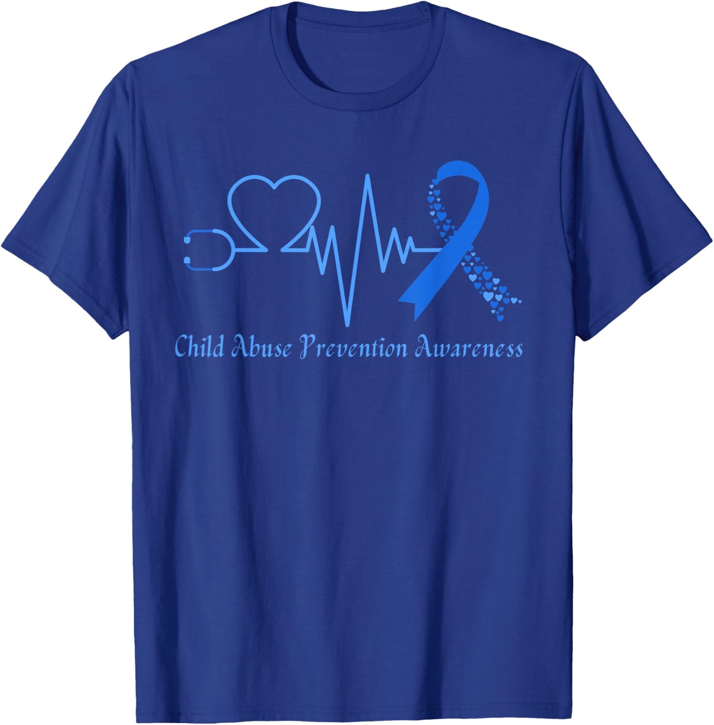 Child Abuse Prevention Awareness Month In April We Wear Blue T-Shirt - T-Shirt | Royal