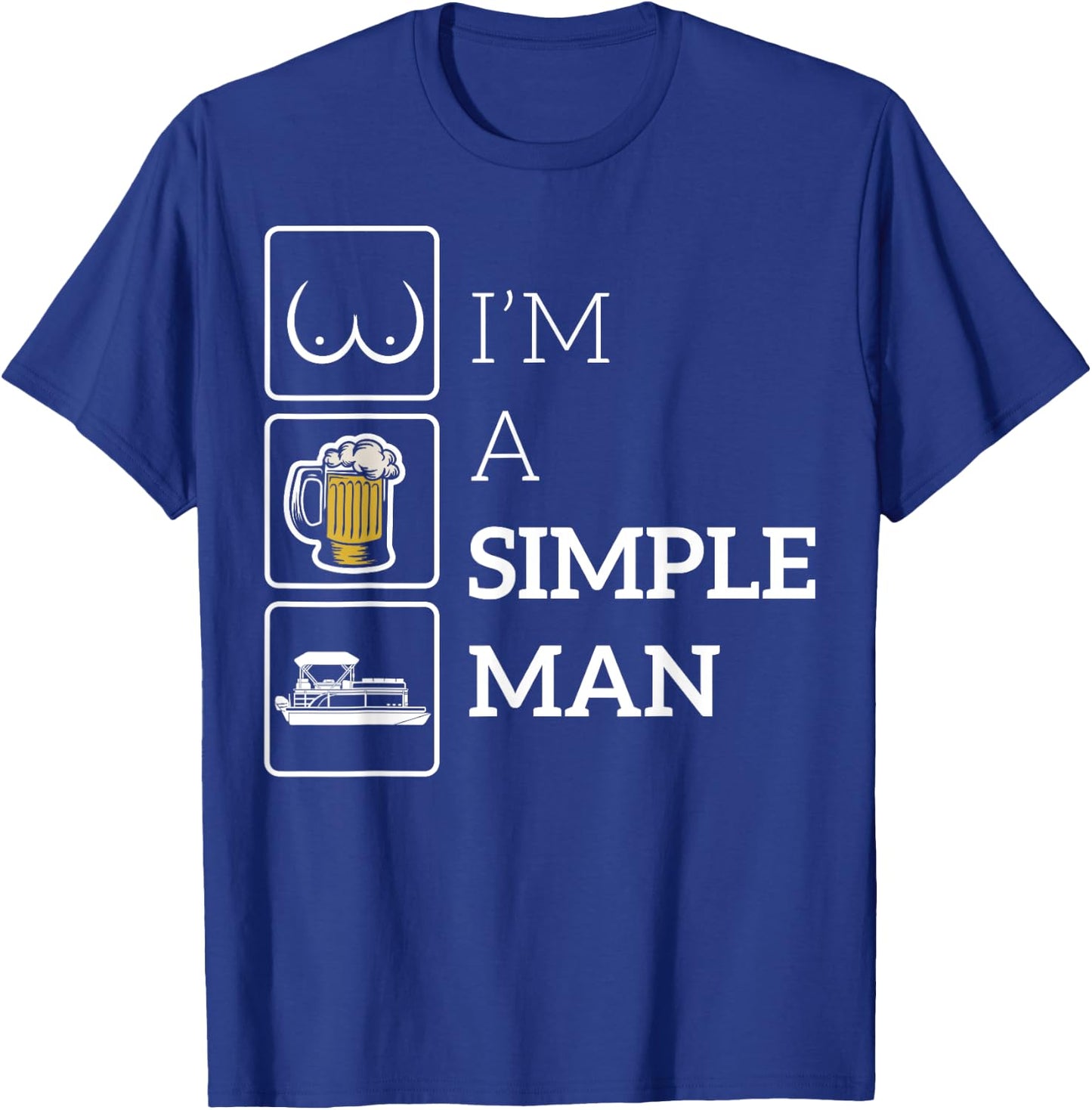 Lake Life Beer Boobs and Boats Dad Captain Gift T-Shirt - T-Shirt | Royal