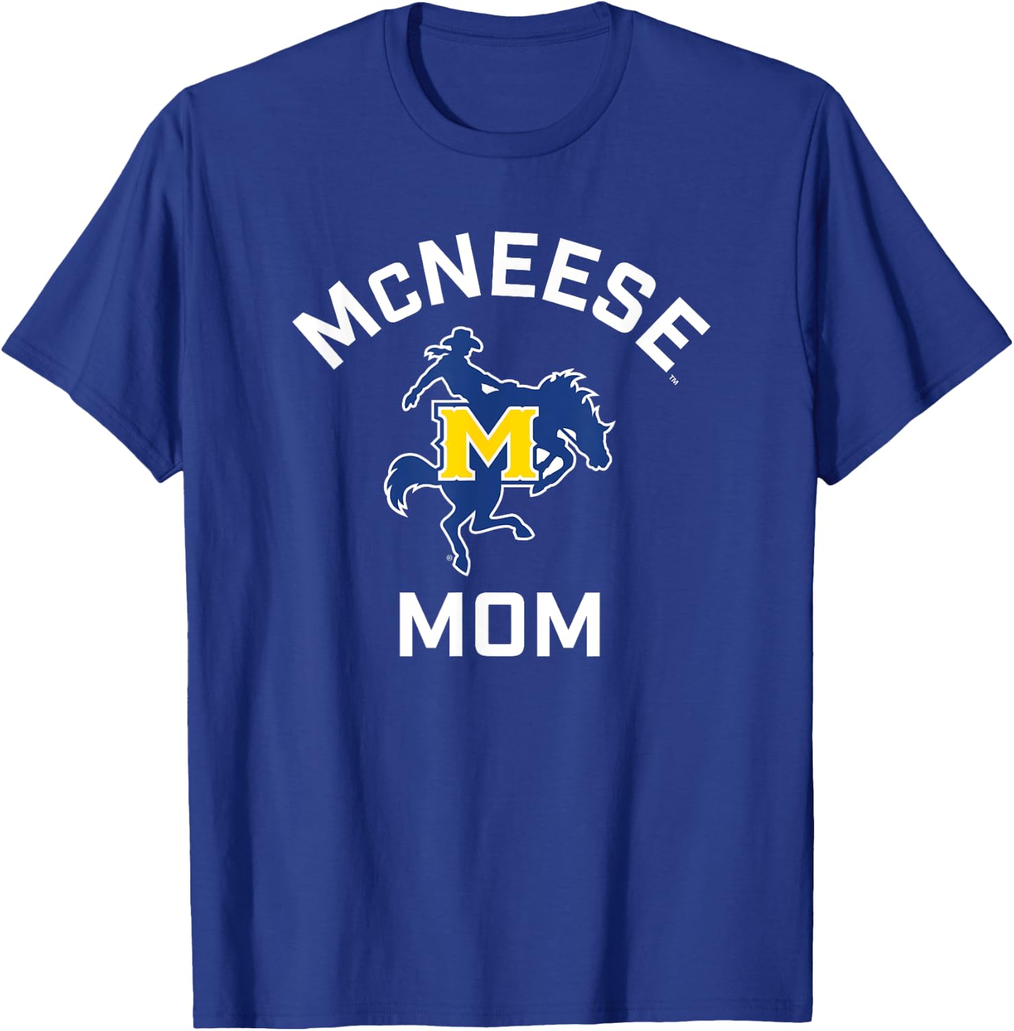 McNeese State University Cowboys Arched Mom T-Shirt - T-Shirt | Royal