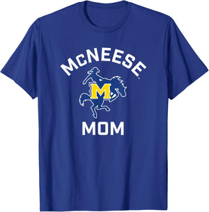 McNeese State University Cowboys Arched Mom T-Shirt - T-Shirt | Royal