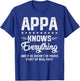 Appa Knows Everything Funny Dad Jokes Humor T-Shirt - T-Shirt | Royal